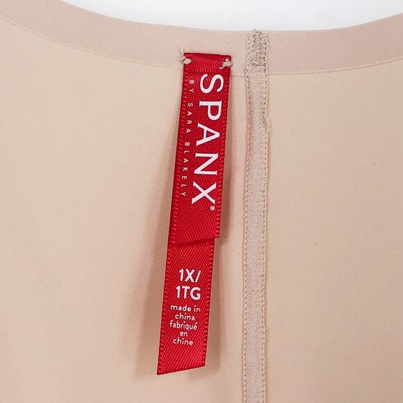 Spanx Thinstincts Open Bust Mid Thigh Bodysuit #10021P Plus Size 1X Soft Nude - Picture 8 of 15